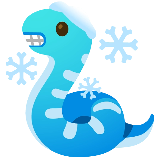 表情符号厨房贴纸，由 🥶 表情符号和 🐍 表情符号组成